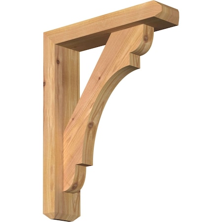 Olympic Craftsman Smooth Bracket W/ Offset Brace, Western Red Cedar, 3 1/2W X 14D X 18H